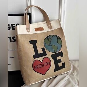 Brighton Love Tote Bag - Beige and Brown